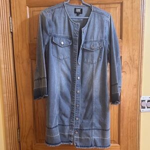 Frye Women's Long Blue Denim Coat